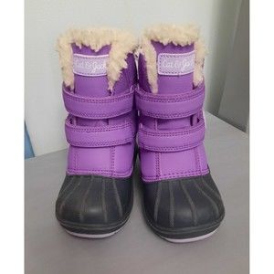 Cat and Jack Toddler Girls Snow Boots Purple Hook and Loop Closure Size 9 NWOT